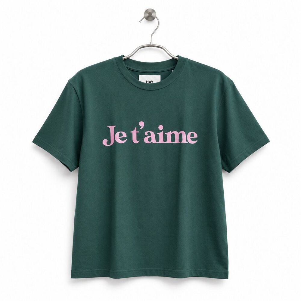 HAY Bangkok Je T’aime Graphic T Shirt Green Pink Unisex Size 2 Medium New